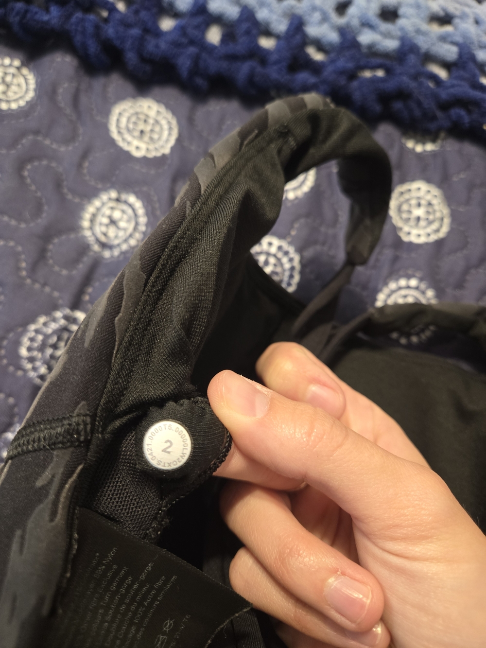 Women’s Lululemon Camo Sports Bra - Black/Gray - Picture 3 of 3